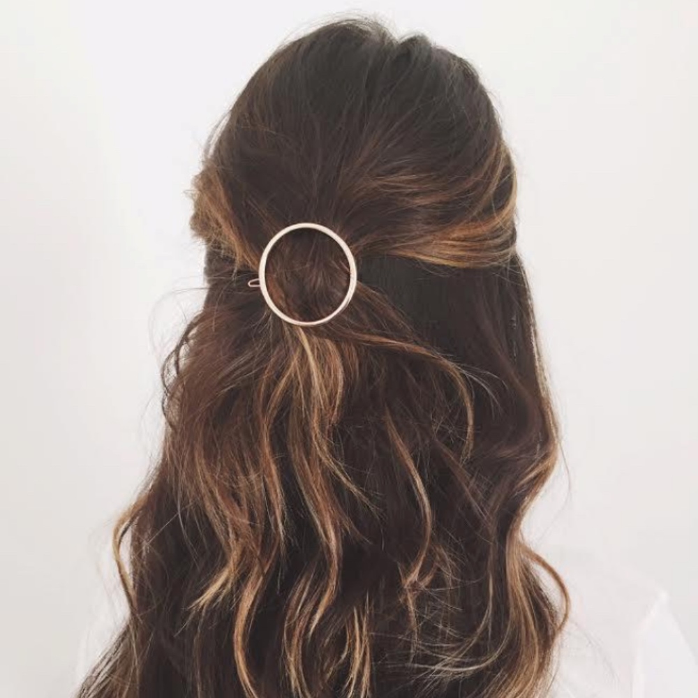 Gold circle Hair Clip, Hair Pin, Hair Barrette